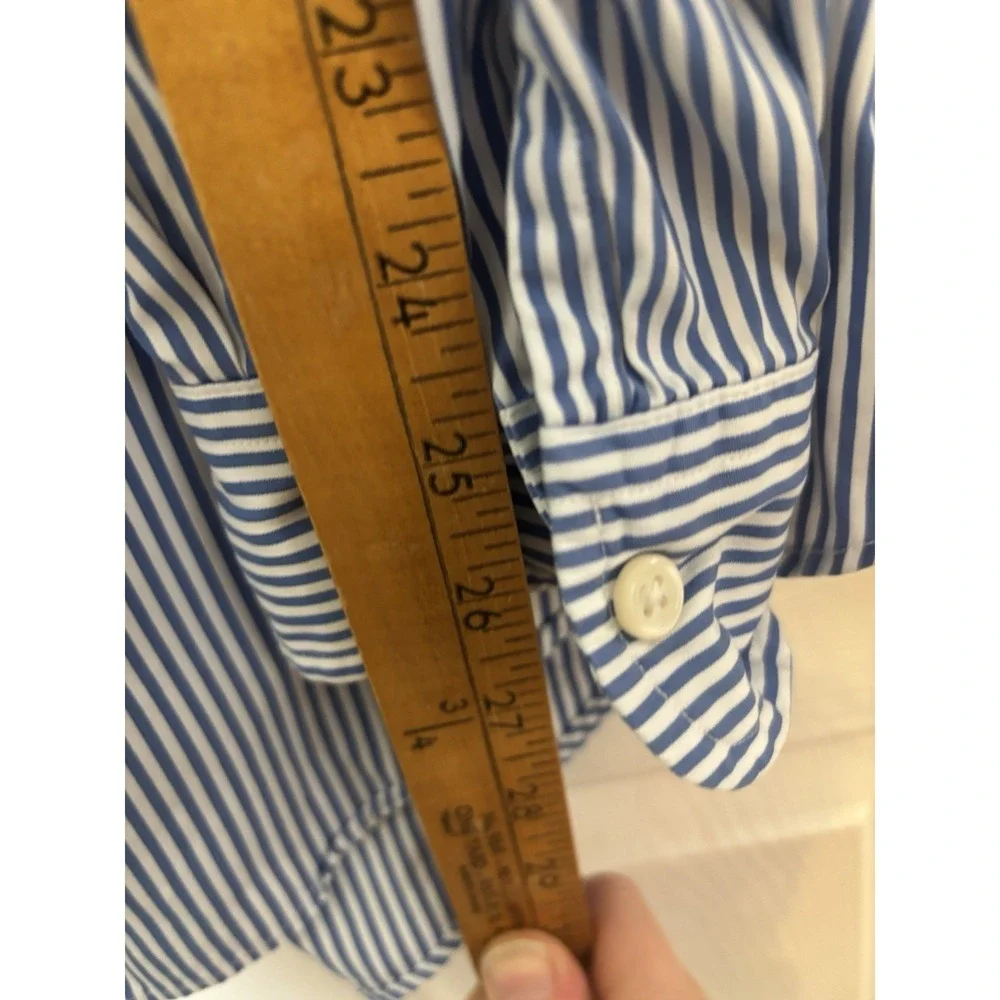 Ralph Lauren XLT  Blue & White Stripe Long/Sl‎ Button Up Sport Shirt PONY